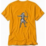 Wakha Erkek Yay Okçu Tasarımı - Sırt Baskılı - Sarı Tişört - 5XL