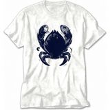 Wakha Erkek Yengeç Burcu Ay Döngüsü Tasarımı - Beyaz Tişört - 4XL