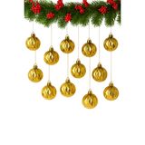 Waldern 5 cm 12li Cici Top Gold Baklava Desenli Parlak Yılbaşı Süsü