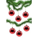 Waldern 6 cm 6lı Kırmızı Cici Top Yılbaşı Ağacı Süsü