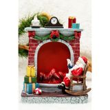 Waldern Luxury Yılbaşı Temalı Dekoratif Şömine Yılbaşı Süsü 25x18x11 cm Çok Renkli