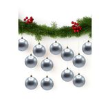 Waldern Yılbaşı Çam Ağacı Süsü Gümüş 4 cm Mat 12li Cici Top