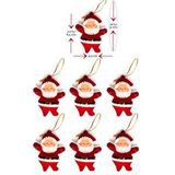 Waldern Yılbaşı Çam Ağacı Süsü Noel Baba 6'lı 6,5cm Kırmızı