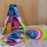 Waldorf Gökkuşağı Seti Pastel Tonlar - 12 li Gökkuşağı + 11 li Tablası + 11 li Kartlar