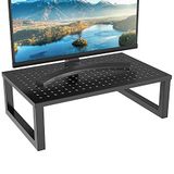 WALI Monitör Standı Yükseltici, Masaüstü Yazıcı Monitör Standı Yükseltici, Havalandırmalı Metal Platformlu ve Alt Depolama (STT004), 1 Paket, Siyah