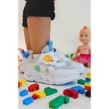 WALK WHİTE Ortopedik Işıklı Erkek Bebek Spor Ayakkabı – 22-25 Numara | Cırt Cırtlı ve Hafif