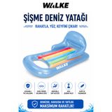 Walke Aqua Lounge Mavi Şişme Deniz Yatağı Sırt Destekli Havuz ve Deniz Şezlongu 13102