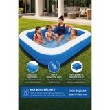 Walke Büyük Boy Dikdörtgen Şişme Aile Havuzu 262x175x51 cm Mavi