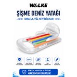 Walke Comfort Lounge Şişme Deniz Yatağı Sırt Destekli PVC Havuz ve Deniz Şezlongu 13101 Gri