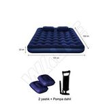 Walke Double Çift Kişilik Şişme Yatak Seti (2 Yastık + Pompa Dahil) 191*137*22 Cm 2200 Lacivert