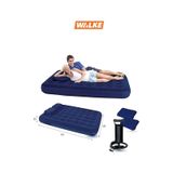 Walke Double Çift Kişilik Şişme Yatak Seti (2 Yastık + Pompa Dahil) 191x137x22 CM - 2200 Lacivert