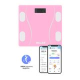 Walke Premium Seri Dijital Baskül Yağ Su Kas Vücut Kitle Endeksi Kilo Ölçer Tartı 30 * 30 Cm Pembe