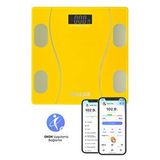Walke Premium Seri Dijital Baskül Yağ Su Kas Vücut Kitle Endeksi Kilo Ölçer Tartı 30 * 30 Cm Sarı