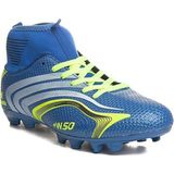 Walked Çoraplı Krampon Erkek Çocuklar İçin Mavisarı Futbol Ayakkabısı Hafif Taban