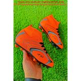 Walked Erkek Çocuk Boğazlı Bilekli Çoraplı Turuncu Renk Dişli Çivili Krampon Halı Saha Futbol Spor Ayakkabı
