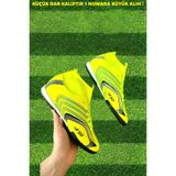 Walked Erkek Çocuk Boğazlı Çoraplı Bilekli Halısaha Krampon Futbol Spor Ayakkabı-dar Kalıptır