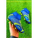 Walked Erkek Çocuk Mavi Sarı Mesi W50 Yarım Boğazlı Bilekli Çivili Dişli Krampon Halı Saha Futbol Spor Ayakkabı