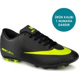 Walked Siyah Sarı Erkek Hafif Taban Krampon Spor Ayakkabı