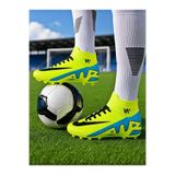 Walked Yetişkin Erkek Çocuk Çivili Dişli Krampon halı Saha Sarı Futbol Spor Ayakkabı Boğazlı Çoraplı Bilekli