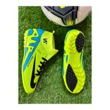 Walked Yetişkin Erkek Çocuk Düz Çivisiz Dişsiz Halı Saha Krampon Sarı Mavi Futbol Ayakkabısı Bileki Boğazlı Çoraplı