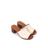Walkenzo 1701 Kadın 7 Cm Kare Topuk Rahat Taban Kadın Terlik Ten