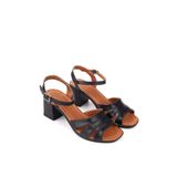Walkenzo 1721 Kadın 7 Cm Kare Topuklu Rahat Yazlık Ayakkabı Siyah