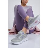 Walkenzo 2105 Rahat Anatomik Yüksek Taban Kadın Spor Ayakkabı Gri