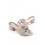 Walkenzo 3924 Kare Topuk Bayan Terlik Vizon
