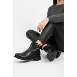 Walkenzo 5044 Kadın 3 cm Topuk Termo Taban Fermuarlı Kadın Bot - Siyah