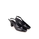 Walkenzo 5510-1 Kadın 6 Cm Kare Topuklu Rahat Rugan Ayakkabı Siyah