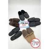 Walkenzo Erkek Rahat Taban Çeyiz Ev Halı Misafir Terliği-(3'lü Set) - Çok Renkli