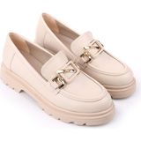 Walkenzo Fncy-819 Günlük Kadın Loafer Ayakkabı Krem