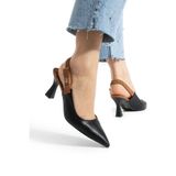 Walkenzo Kadın Walkenzo 154 Kadın 8 Cm Topuklu Arkası Açık Stiletto Ayakkabı Siyah Shoes