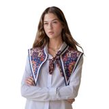 Walkenzo Otantik Desenli Modern Kadın Omuz Şalı | Yakalık Fular - Çok Renkli