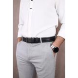 Walkenzo Smt-4407 Erkek Hakiki Deri Klasik Kot Kemeri Siyah
