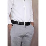 Walkenzo Smt-4414 Erkek Hakiki Deri Klasik Kot Kemeri Siyah