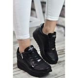 Walkenzo Wickers 2161 Kadın Anatomik Taban Sneakers Spor Ayakkabı - Siyah