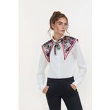 Walkenzo Yılan Derisi Desenli Bağlamalı Modern Kadın Omuz Şalı
