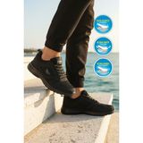 Walkway 020 Büyük Numara Siyah Erkek Spor Ayakkabı