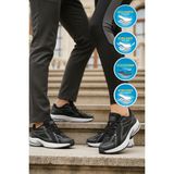 Walkway 1505 Ruth Hafızalı Taban Hafif Esnek Siyah Beyaz Unisex Spor Ayakkabı - Siyah-Beyaz