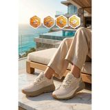Walkway Bej Fileli Hafif Esnek Hafızalı Taban Unisex Spor Ayakkabı Flexion G