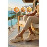 Walkway Bej Fileli Hafif Esnek Hafızalı Taban Unisex Spor Ayakkabı Flexnova M