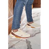 Walkway Bej Fileli Hafif Esnek Memory Foam Erkek Spor Ayakkabı Tirispol M - 41