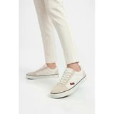 Walkway Beyaz Dar Kalıp Nefes Alan Bağcıklı Keten Erkek Spor Ayakkabı Sneaker 1002 G