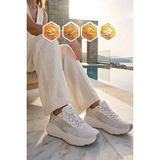 Walkway Beyaz Gümüş Fileli Hafif Esnek Hafızalı Taban Unisex Spor Ayakkabı Flexion G - Çok Renkli