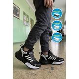 Walkway Lafonten 748 F Siyah-Beyaz Cırtlı Erkek Çocuk Spor Ayakkabı