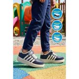 Walkway Lafonten 754 F Lacivert-Bej Cırtlı Erkek Çocuk Spor Ayakkabı - Lacivert - Bej