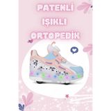 WALKWAY Pudra Işıklı Patenli Ortopedik Kız Çocuk Spor Ayakkabı Nils
