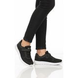 Walkway Siyah Beyaz Cırtlı Fileli Hafif Hava Alabilen Unisex Spor Ayakkabı 616 G - 00Siyah-Beyaz