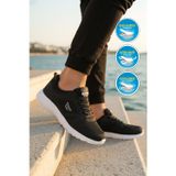 Walkway Siyah-Beyaz Erkek Büyük Numara Fileli Hafif Yürüyüş ve Spor Ayakkabı 020
